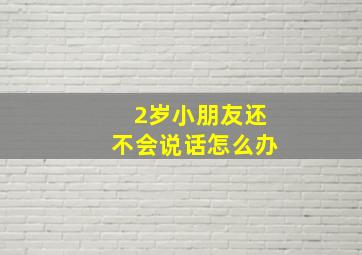 2岁小朋友还不会说话怎么办