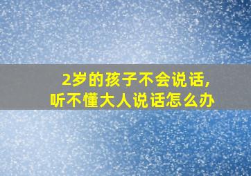 2岁的孩子不会说话,听不懂大人说话怎么办