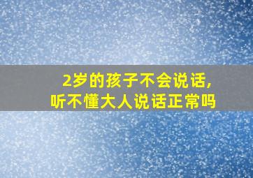 2岁的孩子不会说话,听不懂大人说话正常吗