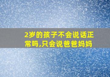 2岁的孩子不会说话正常吗,只会说爸爸妈妈