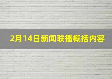 2月14日新闻联播概括内容