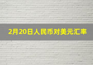 2月20日人民币对美元汇率