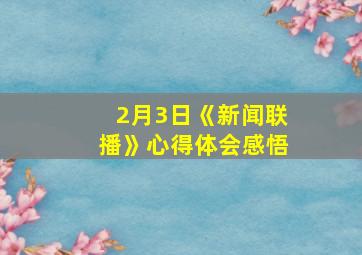 2月3日《新闻联播》心得体会感悟