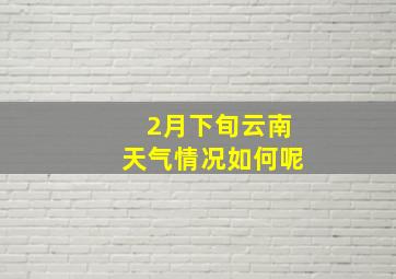 2月下旬云南天气情况如何呢