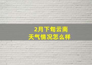 2月下旬云南天气情况怎么样