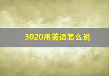 3020用英语怎么说