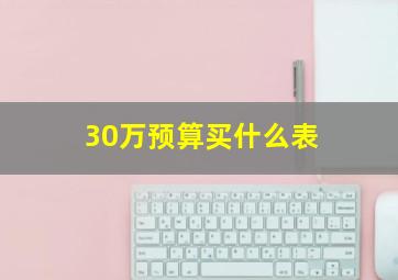 30万预算买什么表