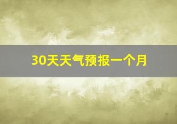 30天天气预报一个月