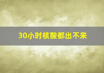 30小时核酸都出不来