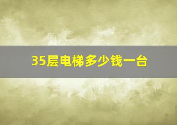 35层电梯多少钱一台