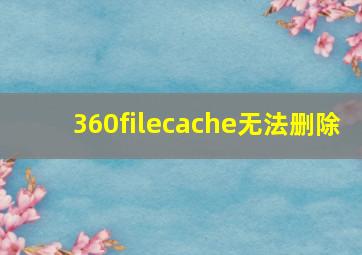 360filecache无法删除