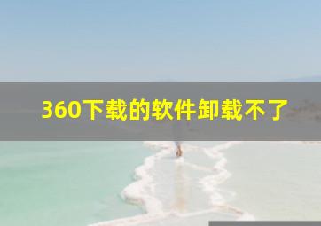 360下载的软件卸载不了