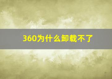 360为什么卸载不了