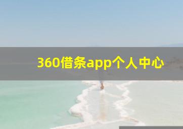 360借条app个人中心