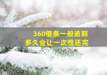 360借条一般逾期多久会让一次性还完