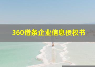 360借条企业信息授权书