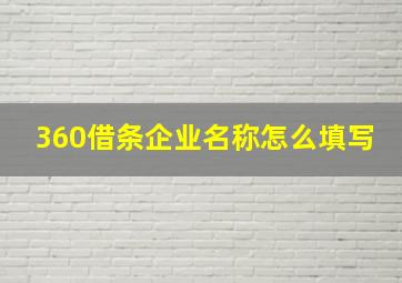 360借条企业名称怎么填写