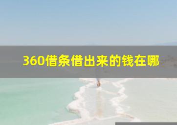 360借条借出来的钱在哪