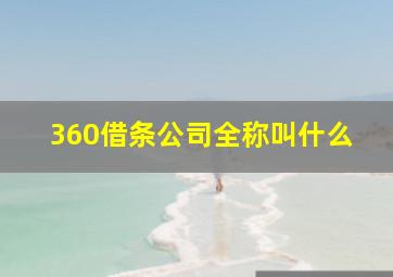 360借条公司全称叫什么