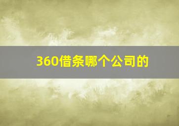 360借条哪个公司的