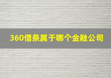 360借条属于哪个金融公司