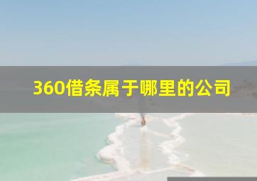 360借条属于哪里的公司