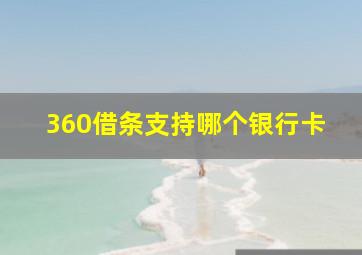 360借条支持哪个银行卡