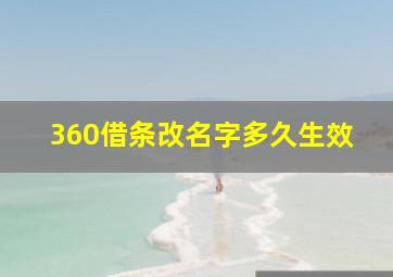 360借条改名字多久生效