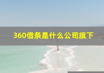 360借条是什么公司旗下