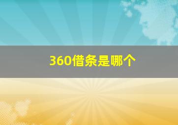 360借条是哪个