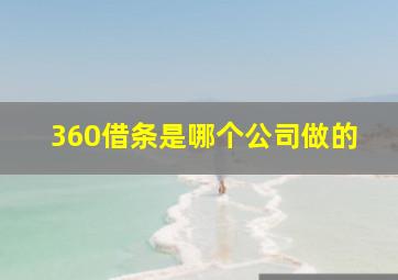 360借条是哪个公司做的