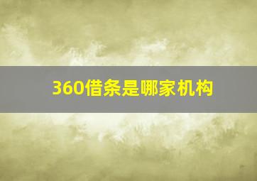 360借条是哪家机构