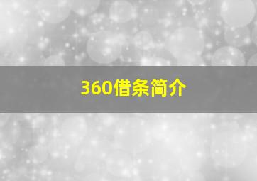 360借条简介