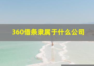 360借条隶属于什么公司