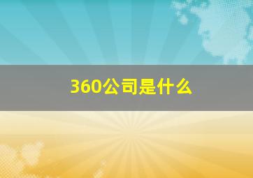 360公司是什么