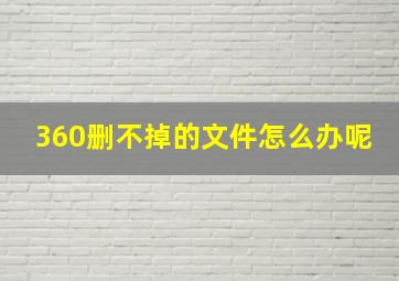 360删不掉的文件怎么办呢