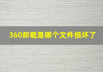 360卸载是哪个文件损坏了