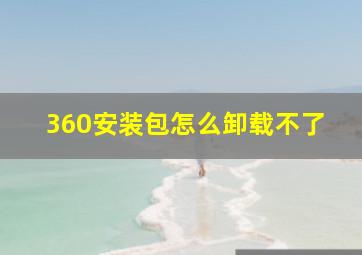 360安装包怎么卸载不了