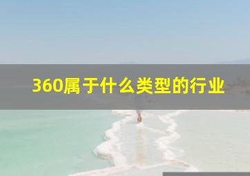 360属于什么类型的行业