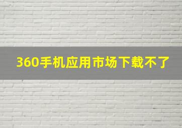 360手机应用市场下载不了