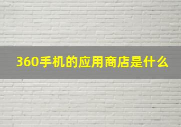 360手机的应用商店是什么