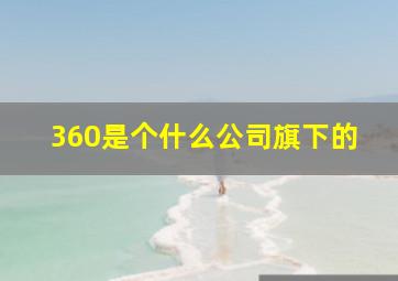 360是个什么公司旗下的