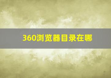 360浏览器目录在哪