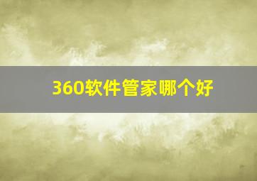 360软件管家哪个好