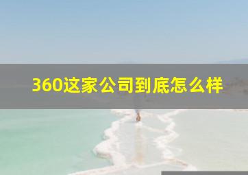 360这家公司到底怎么样