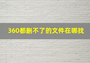 360都删不了的文件在哪找