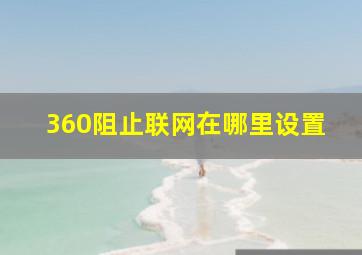 360阻止联网在哪里设置