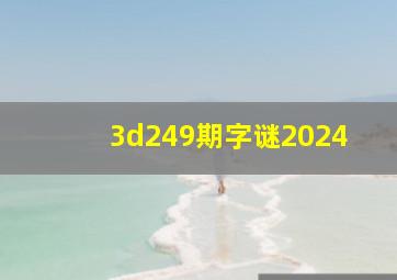 3d249期字谜2024