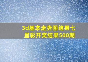 3d基本走势图结果七星彩开奖结果500期