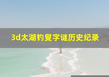 3d太湖钓叟字谜历史纪录